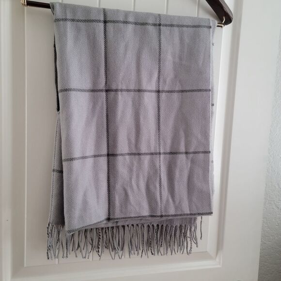 Madewell Windowpane Scarf Ashen Grey - Picture 7 of 7